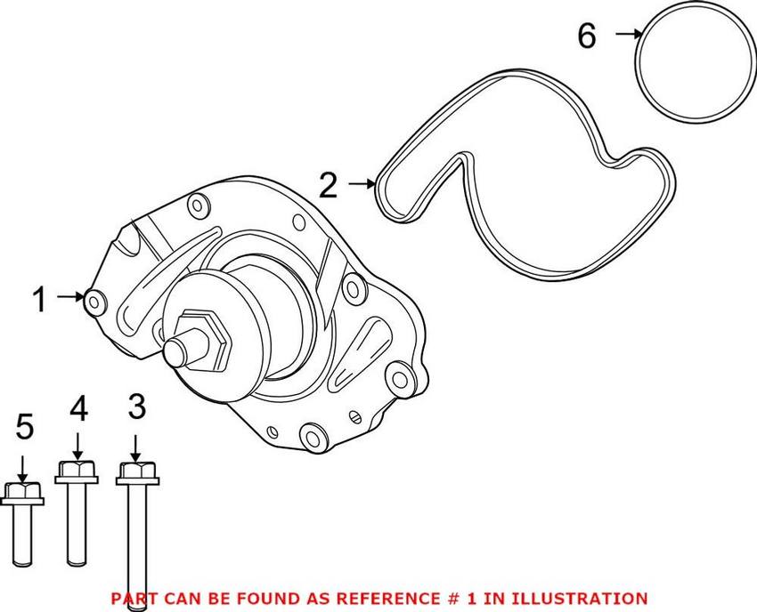 VW Engine Water Pump 7B0121011D